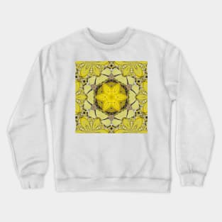 kaleidoscope design in shades of yellow black and grey Crewneck Sweatshirt